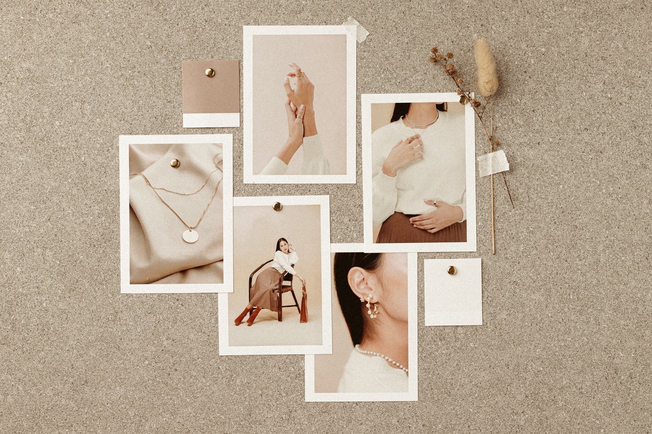 Minimalist and Neutral Photos on Cork Board